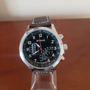 Brand New Curren Black and Silver Chronograph Men's Watch